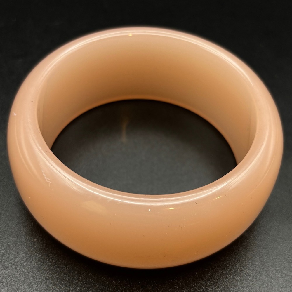 Vintage Bangle Blush Pink Chunky Resin Wide Domed Size 7.75